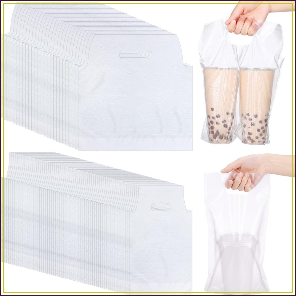 Coffee Tea Images - 200 sacs porte-gobelets en plastique transparent
