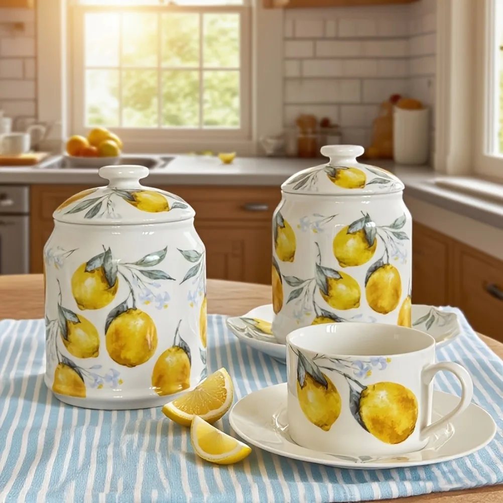 Pot de rangement en céramique  - Lemon Tea Coffee avis et prix