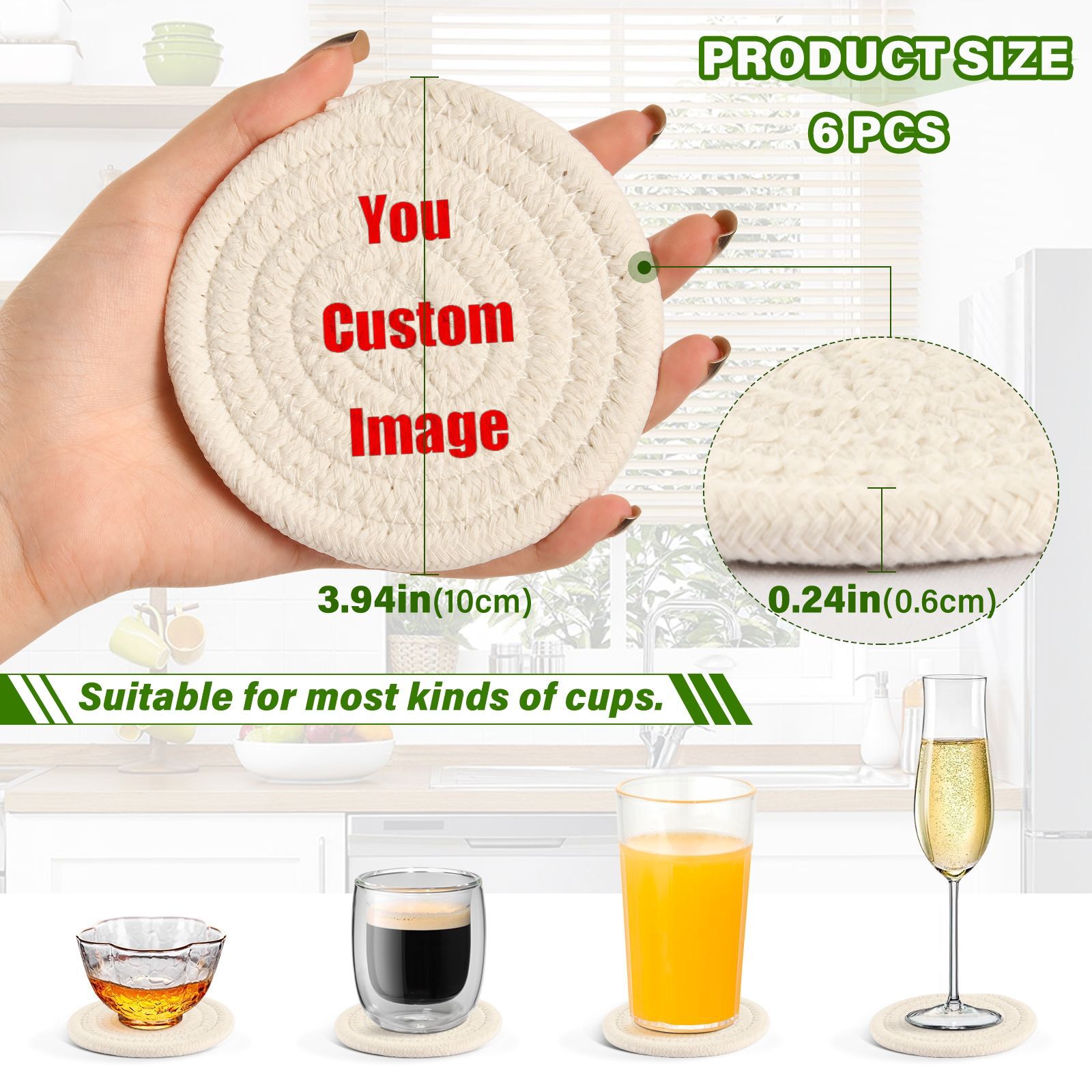 Ensemble de sous-verres tissés - Coffee Tea Images avis et prix