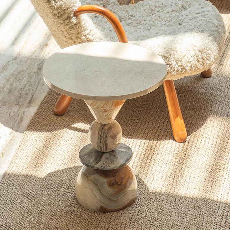 Table basse ronde en marbre su - Coffee Tea Nook avis et prix